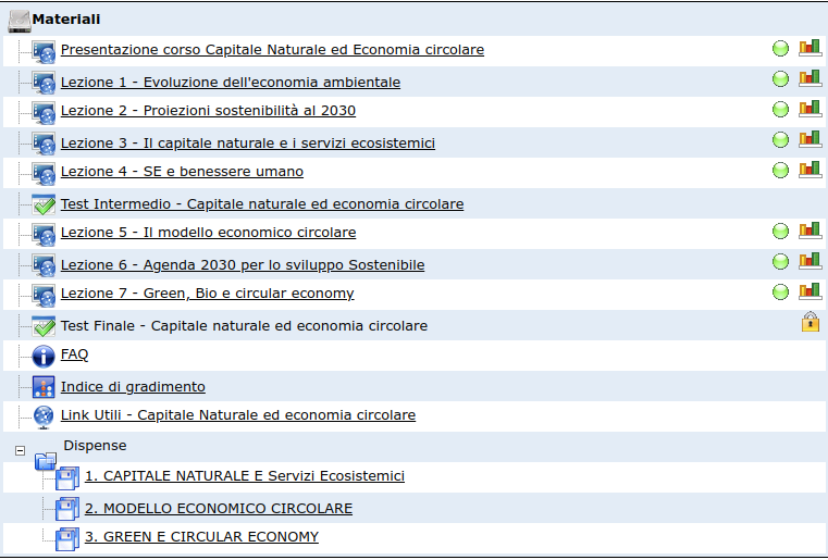 Indice corso Capitale  naturale  ed  economia  circolare